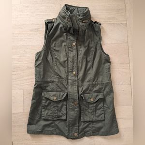 Army Green Zip Up Vest